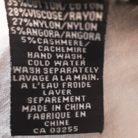 CYC Black White Grey Striped V-neck Sweater, Cotton Cashmere Blend | Med - Picture 14 of 14